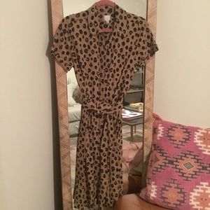 A New Day Cheetah Print Midi Dress With Belt